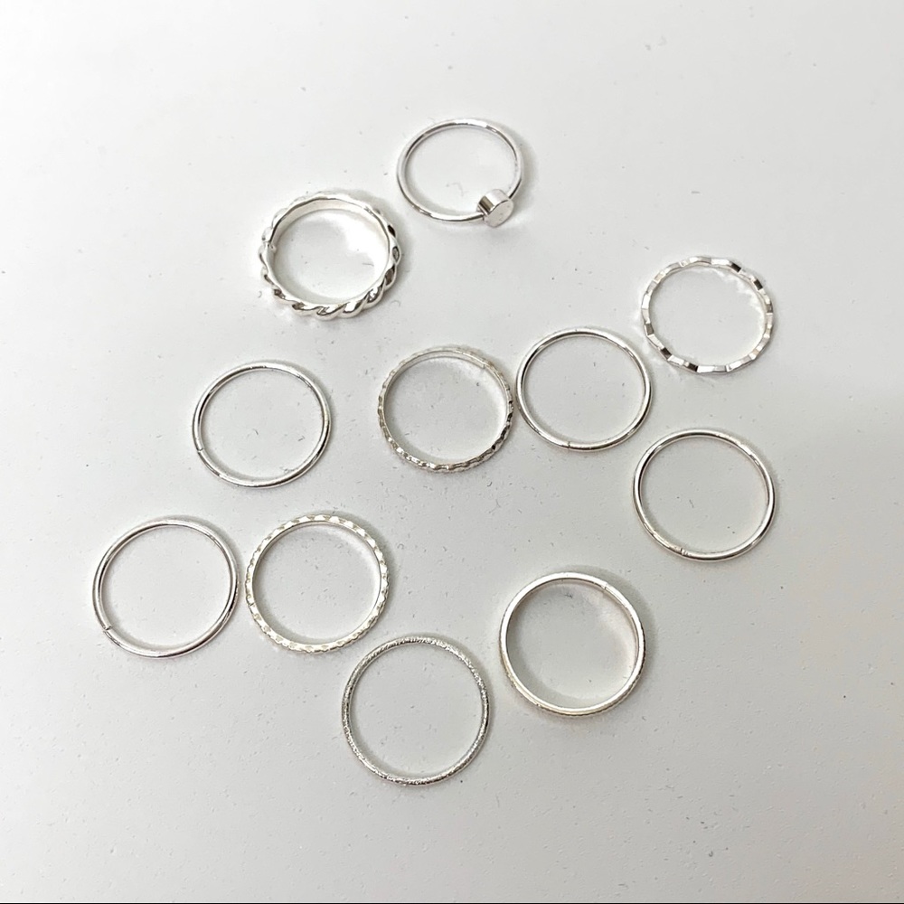 Assorted Stackable Rings In Vintage Box Set Of 10 - Picture 3 of 7